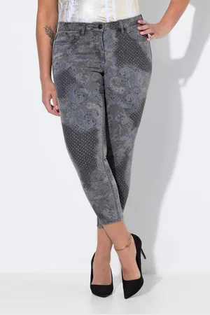 Miamoda Regular-fit-Jeans Skinny-Jeans Slim Fit Print mit Ziersteinchen - Verkäufer: Popken Fashion Group