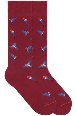 Von Jungfeld Socken Gemusterte Socken mit Papagei Icon in Rot - Verkäufer: