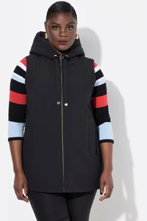 Ulla Popken Steppweste Weste A-Linie Kapuze Zipper wattiert - Verkäufer: Popken Fashion Group