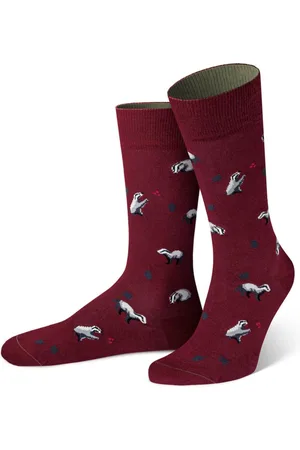 Von Jungfeld Socken Gemusterte Socken mit Dachs Icon in Rot - Verkäufer: