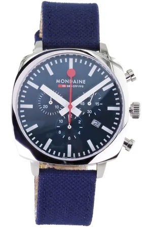 Mondaine Schweizer Uhr Herren Armbanduhr Chronograph MSL.41440.LD.Set Saphirglas 41 mm Ø, Saphirglas - Verkäufer: Uhren Schiesl