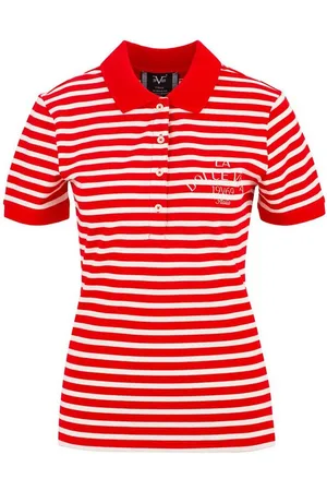 19V69 Italia Poloshirt BIBI MARINA mit Streifenmuster und dezentem Logo, sportlicher Look - Verkäufer: Marco GmbH