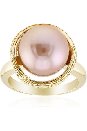 Cavill Silberring Pfirsich Ming Perle Vergoldeter Silber Ring, China 11.5mm (1-tlg) - Verkäufer: Juwelo Deutschland GmbH