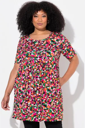 Ulla Popken Longshirt Longshirt Empirenaht A-Linie Rundhals Halbarm - Verkäufer: Popken Fashion Group