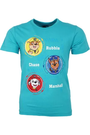 Paw Patrol Print-Shirt Chase Rubble Kinder Jungen kurzarm T-Shirt Shirt 100% Baumwolle, Gr. 98 bis 128 - Verkäufer: WS-Trend