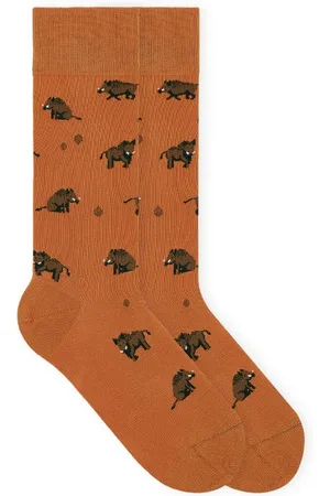 Von Jungfeld Socken Gemusterte Socken mit Eber Icon in Orange - Verkäufer:
