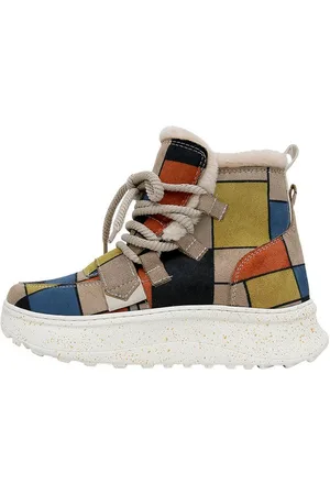 Dogo Snowie Piet-Mondrian Damen Boots / Female Schnürstiefelette Vegan