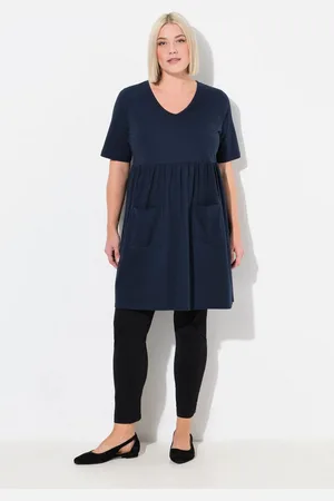 Ulla Popken Longshirt Longshirt Empirenaht A-Linie V-Ausschnitt Halbarm - Verkäufer: Popken Fashion Group