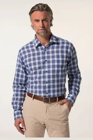 Boston Park Businesshemd Leinenmix-Karohemd Langarm Kentkragen - Verkäufer: Popken Fashion Group
