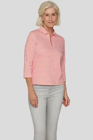 Rabe Print-Shirt Gestreiftes Poloshirt im sportiven Stil