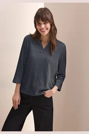 CECIL 3/4-Arm-Shirt im Tunika-Look, mit geschlitztem Rundhals