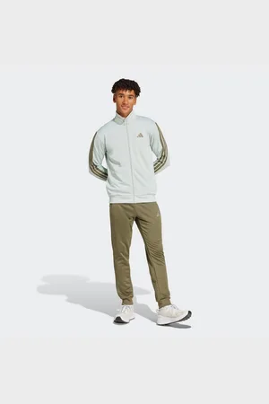 adidas Trainingsanzug M 3S FT TT TS (2-tlg), drei Streifen Tracksuit aus weichem French-Terry-Material