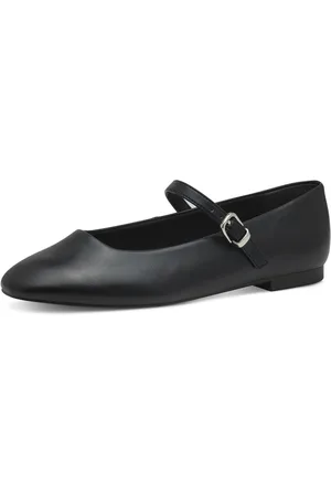 Tamaris Riemchenballerina, Blockabsatz, Businessschuh, Flats in veganer Verarbeitung