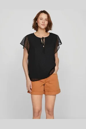 VILA Kurzarmshirt VIEDEE C/S V-NECK TOP - NOOS