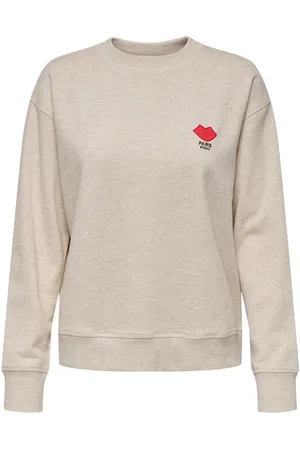 JACQUELINE DE YONG Longpullover Rundhals Sweatshirt mit Paris Stickerei Weicher Pullover JDYBOOGIE L/S SWEAT JRS - Verkäufer: ARIZONAS
