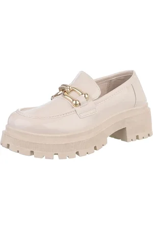 Ital-Design Damen Mokassins Freizeit Slipper (88828137) Blockabsatz Mokassins in Beige - Verkäufer: