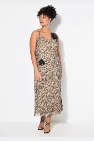 Miamoda Jerseykleid Mesh-Maxikleid A-Linie Leo 3D-Blüten - Verkäufer: Popken Fashion Group