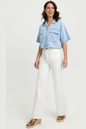 Wonderjeans Bootcut-Jeans mit hoher Taille