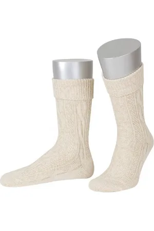 LUSANA Trachtensocken 1 Paar Trachtensocken, grobe Umschlag-Shoppersocken mit Zopf - Verkäufer: Strumpf-Schatulle