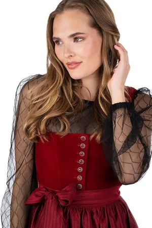 MARJO Dirndl Samt Dirndl 2tlg. - NUSSDORF - kirsche - Verkäufer: Alpenwahnsinn Tracht & Lifestyle