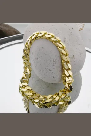 HOPLO Goldarmband Goldkette Panzerkette Länge 21cm - Breite 10,0mm - 585-14 Karat Gold - Verkäufer: Holzenplotz