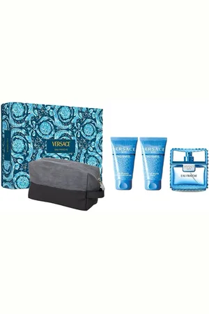 VERSACE Eau Fraiche Man 50 ml Herrenduft, Geschenkset, Aftershave, Kulturbeutel, Duschgel, 4-tlg., Maskuliner Duft mit holzig-frischer Note, ideal für Männer - Verkäufer: Cultzen