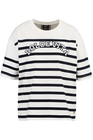 19V69 Italia T-Shirt PETONIA Oversize - gestreift mit Schriftzug - Verkäufer: Marco GmbH