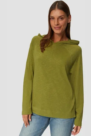 QS by s.Oliver Longsleeve weiches Jerseyshirt mit Flammgarnstruktur Kapuze, Raglanärmel, Relaxed Fit - Verkäufer: LuriX