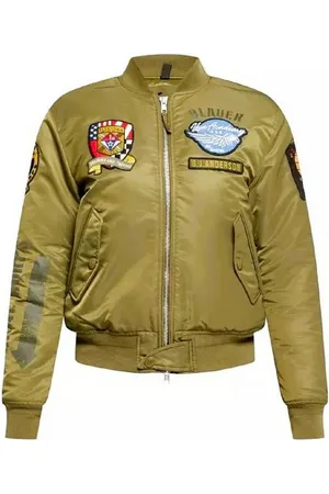 Blauer Bomberjacke Blauer USA Damen Jacken, BLAUER USA Damen Bomber Military Patch Stehkragen - Verkäufer: evoox