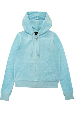 Juicy Couture Kapuzennickijacke ROBERTSON HOODIE Damen Trainingsjacke Damen, Sweatjacke mit Kapuze, Velour, mit Glitzer, Sale