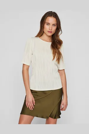 VILA T-Shirt Shirt mit Strukturmuster und halblangen Ärmeln VINIRA O-NECK PUFF 2/4 TOP/R - Verkäufer: ARIZONAS