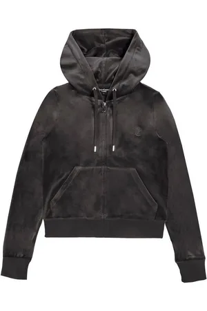 Juicy Couture Kapuzennickijacke ROBERTSON HOODIE EU Damen Trainingsjacke Damen, Sweatjacke mit Kapuze, Velour, mit Glitzer, Sale