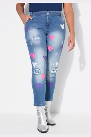 Angel of Style Regular-fit-Jeans Jeans Straight Fit Neon-Herzen Destroy-Effekte - Verkäufer: Popken Fashion Group