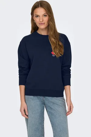 JACQUELINE DE YONG Longpullover Rundhals Sweatshirt mit Paris Stickerei Weicher Pullover JDYBOOGIE L/S SWEAT JRS - Verkäufer: ARIZONAS