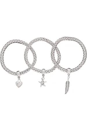 Lascana Armband Set, elastisch, Armbänder mit Anhänger, Herz, Stern, Feder, Armketten Set