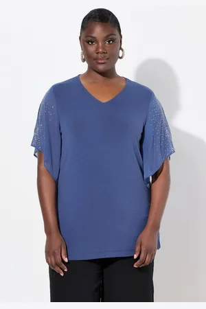 Ulla Popken Tunika Tunika Glitzersteinchen A-Linie V-Ausschnitt - Verkäufer: Popken Fashion Group
