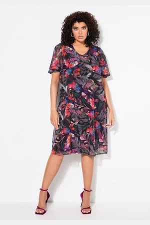 Ulla Popken Abendkleid Kleid Papageien A-Linie V-Ausschnitt - Verkäufer: Popken Fashion Group