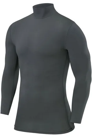 TCA Funktionsshirt Herren Kompressionsshirt mit Langarm und Mock Neck - Dunkelgrün (1-tlg) - Verkäufer: SellerX14
