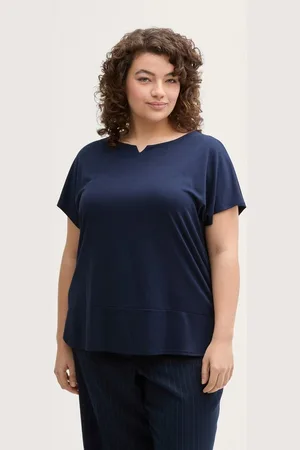 TOM TAILOR T-Shirt Plus Size - T-Shirt im Material-Mix - Verkäufer: TOM TAILOR