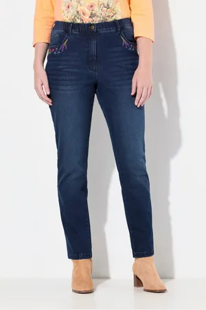 Ulla Popken Regular-fit-Jeans Jeans Mia Stickerei Komfortbund Stretchdenim - Verkäufer: Popken Fashion Group