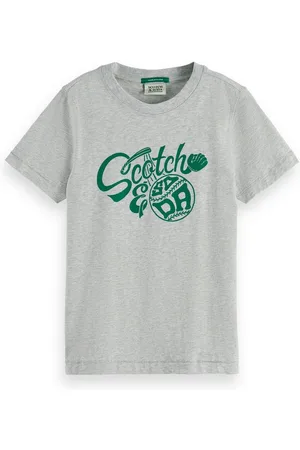 Scotch&Soda Print-Shirt Kinder T-Shirt graumeliert mit Logo und Baseballmotiven - Verkäufer: coolkids-store