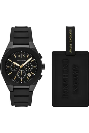 Armani Exchange Chronograph SYNC AX7165SET, (Set, 2-tlg., mit Kofferanhänger), Quarzuhr, Armbanduhr, Herrenuhr, Silikonarmband, Geschenkidee, Tag