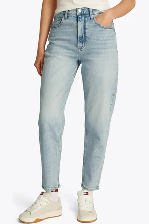 Tommy Hilfiger Mom-Jeans High waist - Mom-Jeans Tapered mit Logo-Stickereien, in knöchelfreier Länge