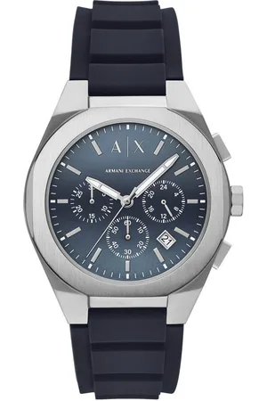 Armani Exchange Chronograph SYNC AX4185, Quarzuhr, Armbanduhr, Herrenuhr, Silikonarmband, Datum, Stoppfunktion