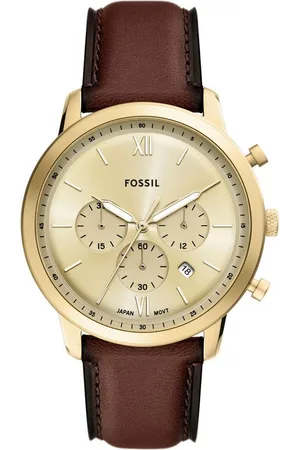 Fossil Chronograph NEUTRA FS6113, Quarzuhr, Armbanduhr, Herrenuhr, Lederarmband, analog, Datum