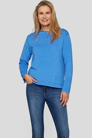 Rabe Strickpullover Pullover mit Rollkante am Kragen