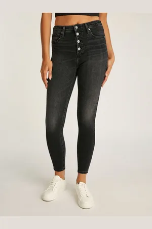 Calvin Klein Skinny-fit-Jeans HIGH RISE SUPER SKINNY ANKLE in dunkelgrauer Waschung