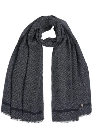 Tommy Hilfiger Schal TH MONOGRAM SCARF, Monogramprint, Markenlogoemblem aus Metall