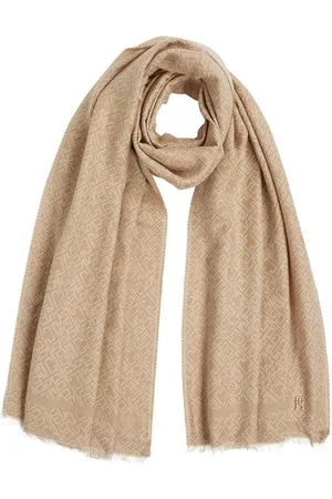 Tommy Hilfiger Schal TH MONOGRAM SCARF, Monogramprint, Markenlogoemblem aus Metall