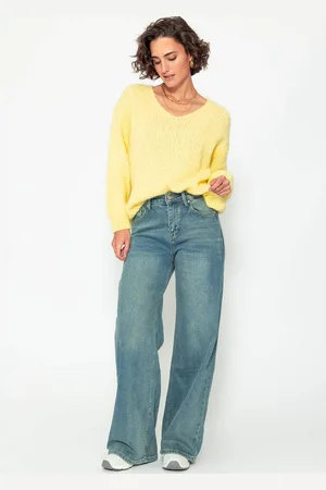 SASSYCLASSY Strickpullover Oversize Pullover Damen mit V-Ausschnitt Elegant Weicher Damenpullover aus Grobstrick Schwarz Beige Grau Rosa Rot - Verkäufer:
